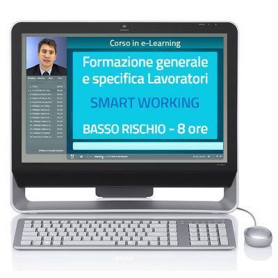 Corso e-Learning Corso online - Lavoratori - Formazione generale e specifica Basso rischio Uffici e smart working - 8 ore