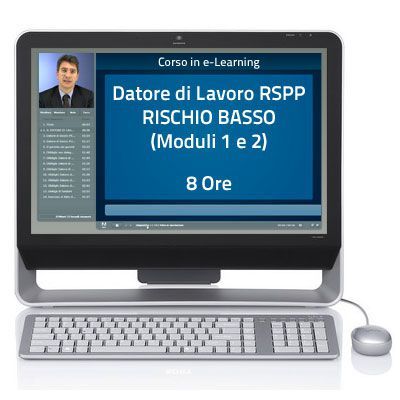 Corso e-Learning Corso online - Datore di Lavoro RSPP (Rischio Basso) - Moduli 1 e 2 - 8 ore