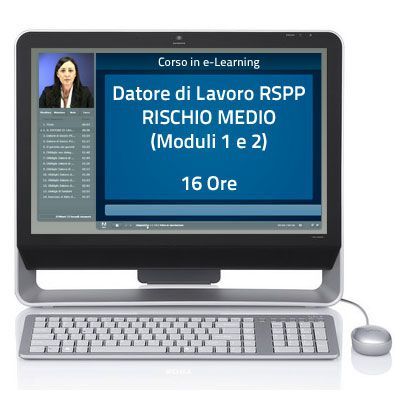 Corso Corso online - Datore di Lavoro RSPP (Rischio Medio) - Moduli 1 e 2 - 16 ore